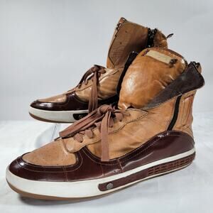 True Religion Men’s Boots Bomber Zipper Brown TR172100-01B US 13 EUR 46 High Top
